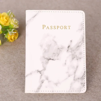 Women Fashion Pink Marble Pattern Travel Passport Cover Holder Bag Credit Cases Thin Ticket Protective Essentials Accessories