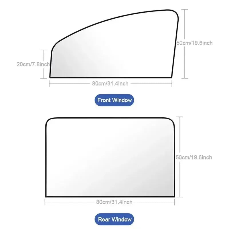 2Pcs Car Side Window Sun Shade Magnet Privacy Curtains UV Reflection Anti Glare UV Block Sunshade for Front/Back Window