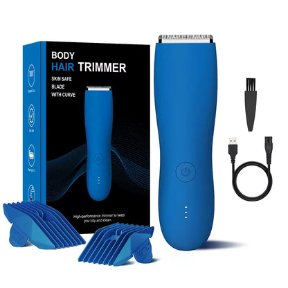 [IPX6] Men's Groin/Body Trimmer w/ SkinSafe - Foil Blades & Precision, Rechargeable Ball Shaver for Sensitive Skin
