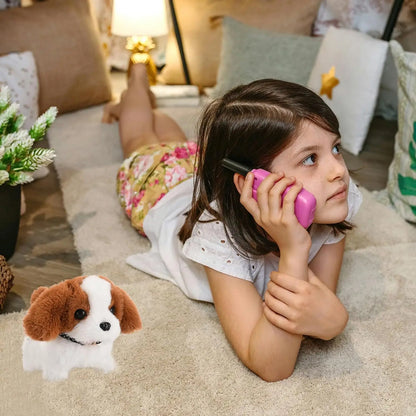 Simulated plush electronic dog, robotic dog, electronic pet that walks and barks, electric puppy toy, holiday gift