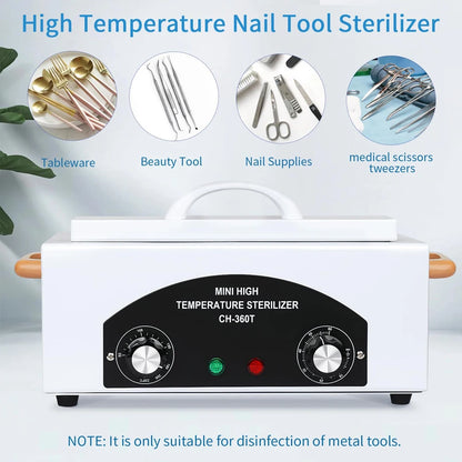High Temperature Cleaning Box with Timer Dry Heat Sterilizer For Sundry Beauty Hair Nail Metal Tools With Handle