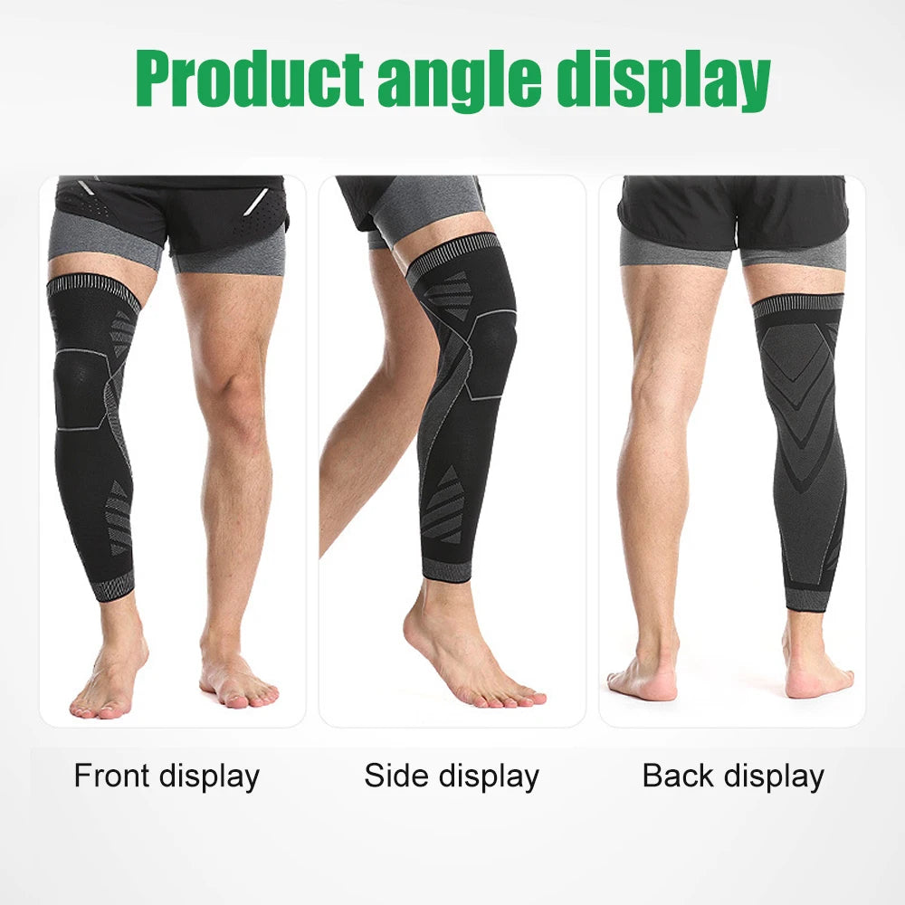 BraceTop 1 PC Full Leg Sleeves Long Compression Leg Sleeve Knee Sleeves Protect Leg, for Man Women Basketball, Arthritis Cycling