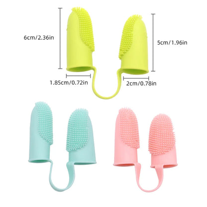 Dog Soft Double Finger Toothbrush Pet Teeth Clean Bad Breath Care TPR Tooth Brush Clean Tool Cats Toothbrush Accessories perros