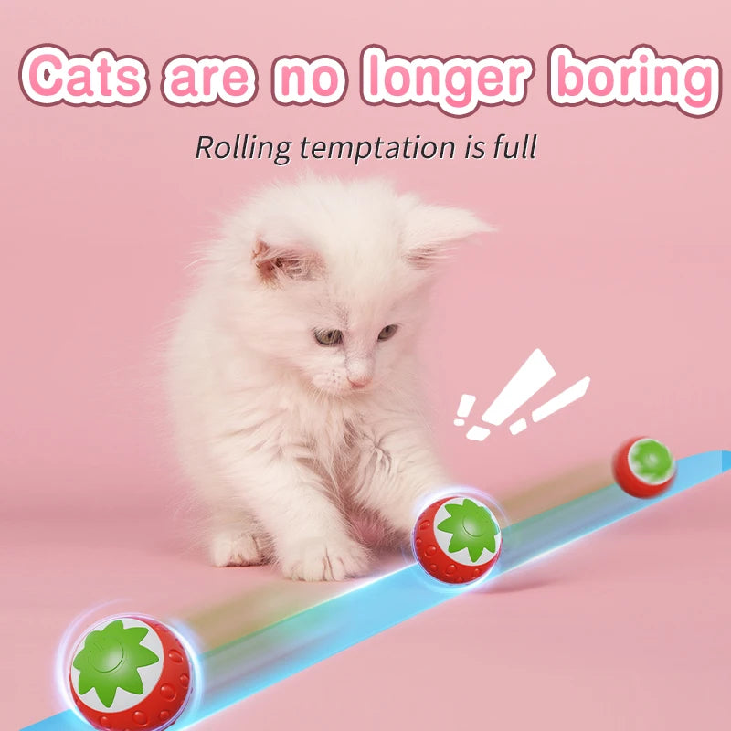 Smart Cat Toys Ball Automatic Interactive Pets Electric Rolling Teaser USB Rechargeable Kitty Moving Bouncing Ball Birthday Gift