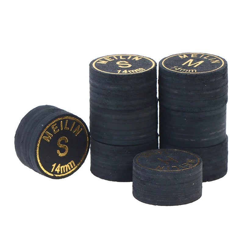 2 Pcs/lot 14mm Japanese Multi-Ply Heads Black Gold Professional Fancy Nine-Ball Cue Head Snooker Billiard Heads Hard Soft Heads