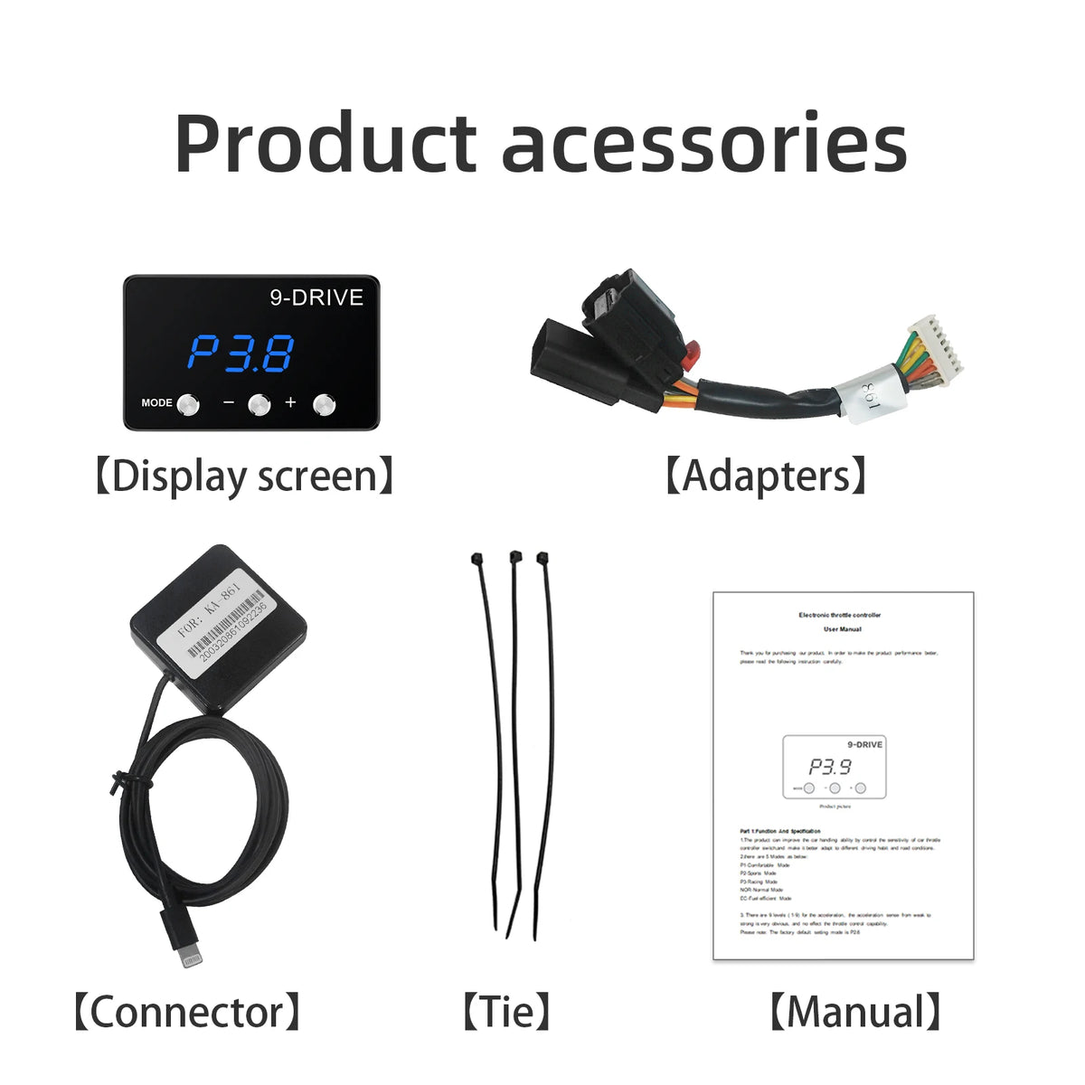 Racing Power Accelerator Controller Plug Play 9-Drives Electronics Throttle Controller Car Pedal Booster Tuning Parts Accessory