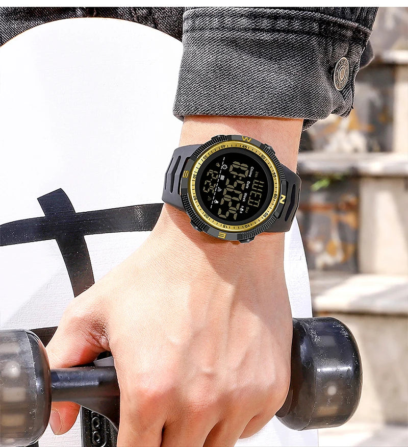 SANDA 6014 Countdown Waterproof Digital Mens Wristwatches Military Sport Watch for Men Clock Shockproof Relojes Para Hombre