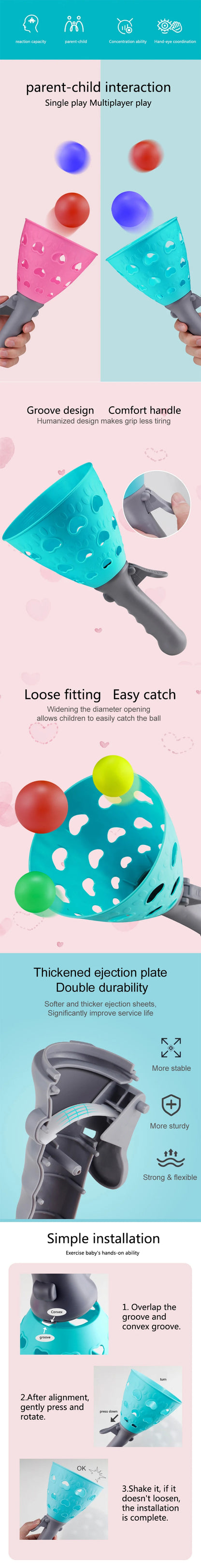 Children Sports Toys Toss & Catch Ball Sticky Balls Summer Outdoor Beach Toy Multiplayer Game Parent-child Interaction Gifts TMZ