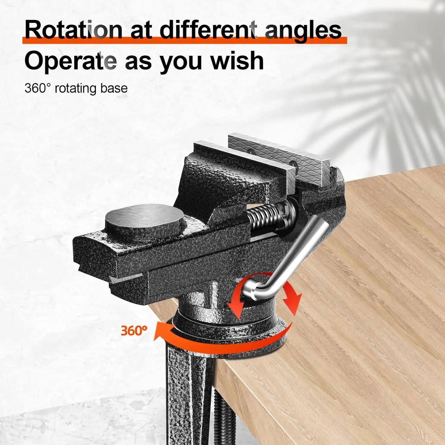 Professional Table Vise , 360° Rotation Work Clamp-On Vise, Versatile Use, Heavy Duty Construction for Woodworking, Metalworking