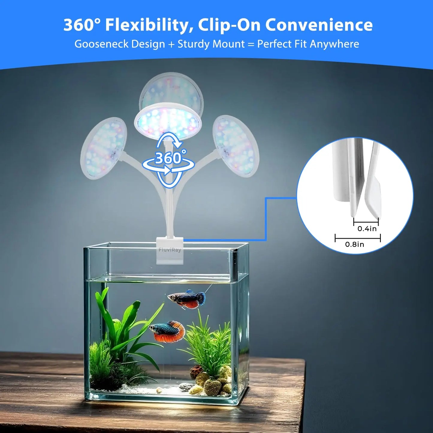 USB Aquarium LED Lamp Fish Tank Light Decor Aquatic Plant Multiple Modes Dimmable Lightness Full Spectrum Mini Clip Light 5V