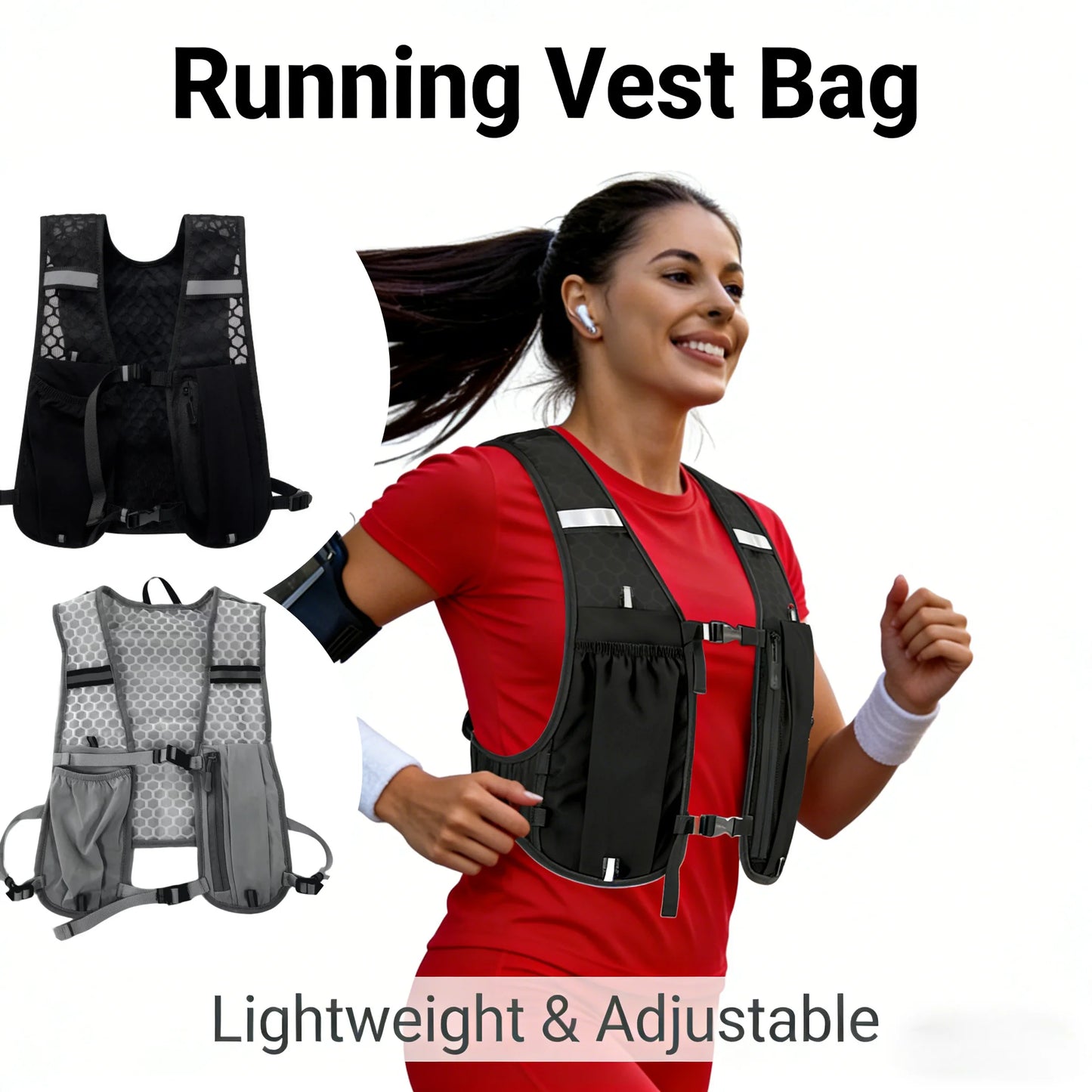 Running Hydration Vest for Women and Men, Water-Resistant, Breathable, Backpack for Runs, Hiking, Cycling, Trails, Marathons