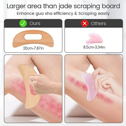 Wooden scraping therapy tools, scraping massage board, wooden half-moon-shaped scraping tools, body massage