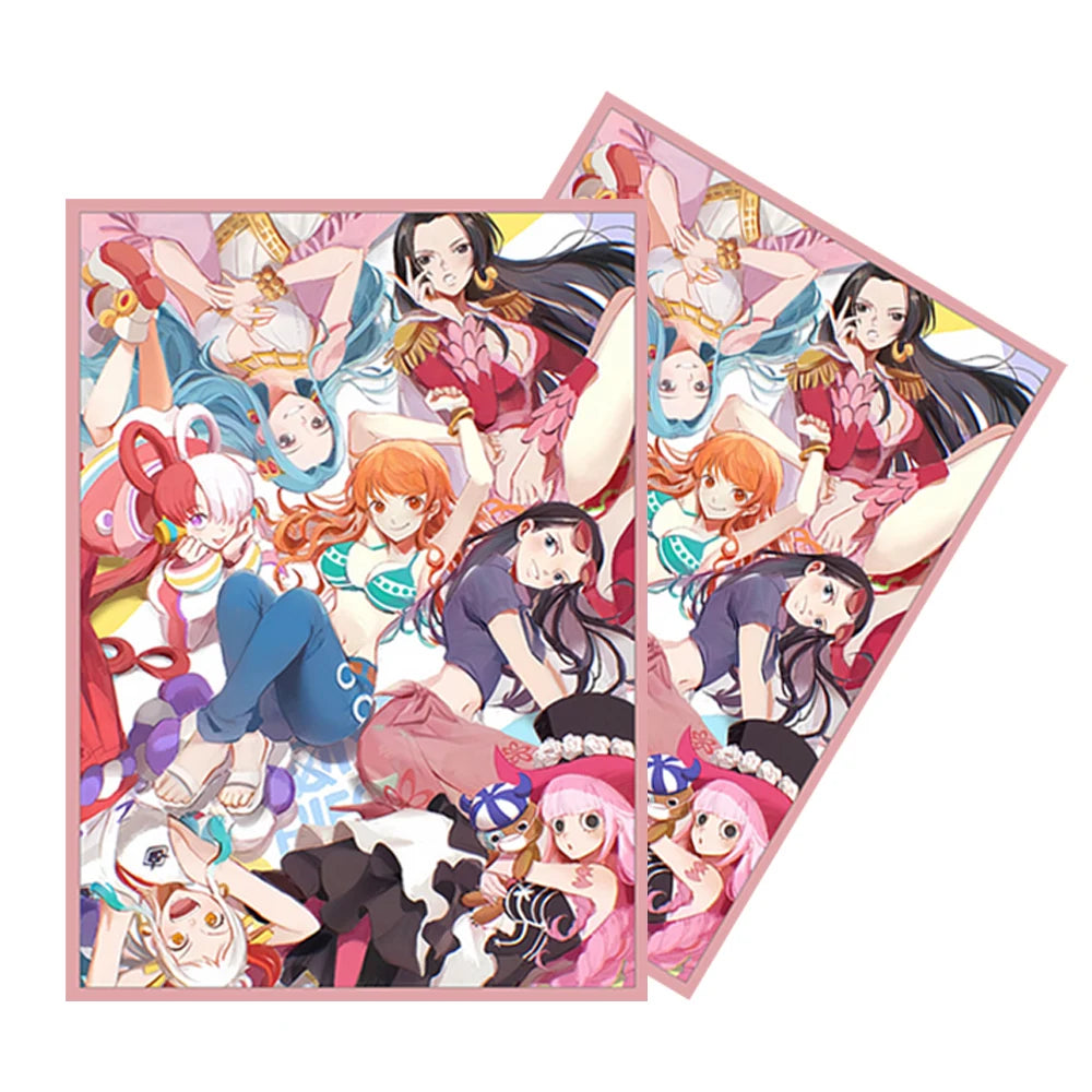 60Pcs 67x92mm Anime One Piece Card Sleeves Ace Luffy Zoro Shanks Empress Nami OPCG PTCG /MTG/PKM Trading Cards Protector Case