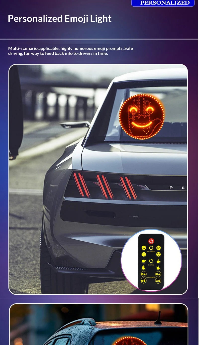 LED Hand Gesture Sign Middle Finger Sign Warning Brake Light Creative Fun Three Models Gesture Lamp Car Interior Rear Windshield