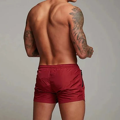 Mens Swim Trunks with Zipper Pockets Mesh Liner Summer Beach Board Shorts Quick Dry Swimming Bathing Suit Swimsuit Swimwear