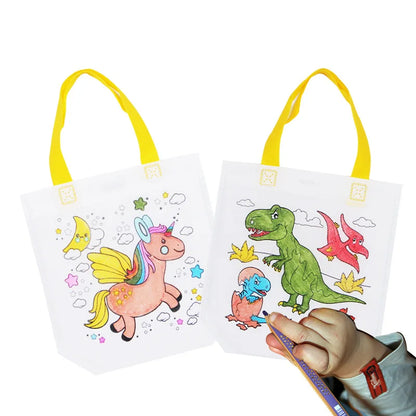 1-10pcs Sets DIY Graffiti Bag with Markers Handmade Painting Non-Woven Bag for Children Arts Crafts Color Filling Drawing Toys