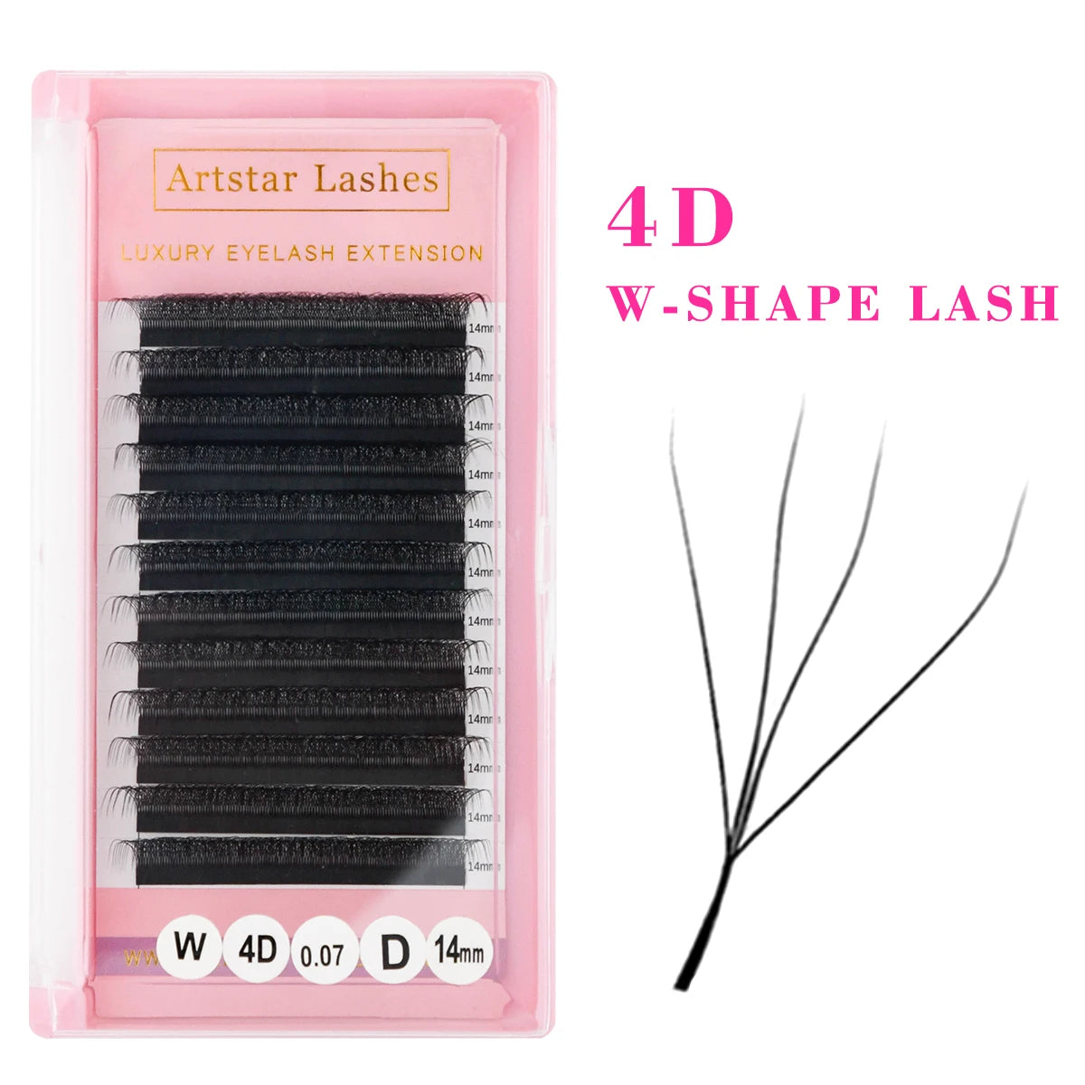 ARTSTAR W Shaped Lashes 3D 4D 5D 6D Premade Fans Eyelash Extensions C  D CC Curl W Style  Automatic Flowering Volume Eyelashes