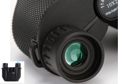 COMET Binoculars 10X25 Long Range Pocket HD Telescope Folding Compact Bak4 Prism Binocular Optical Scope FMC Lens For Hunting