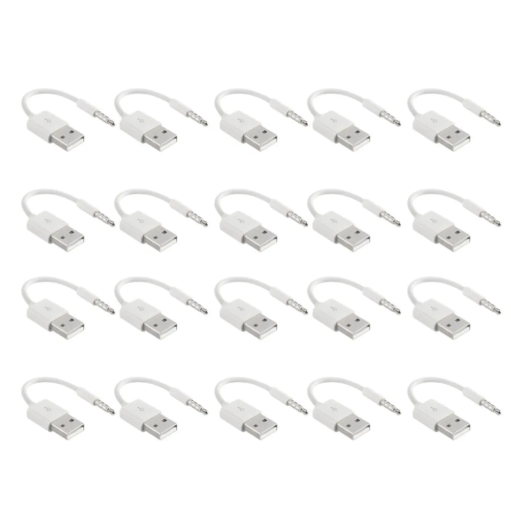 Charger Data USB 3.5mm Sync Audio Cable For IPod Shuffle 3rd 4th Gen Accessory Earphone Charging 15cm