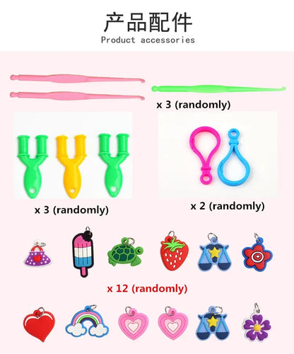 Creative Colorful Loom Bands Set Rainbow Bracelet Making Kit DIY Rubber Band Woven Bracelets Craft Toys For Girls Birthday Gifts
