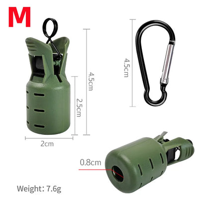 L+M Size Squid Jig Protector Set Octopus Egi Hook Cover Cuttlefish Umbrella Lure Cap Wood Shrimp Bait Tackle with Carabiner