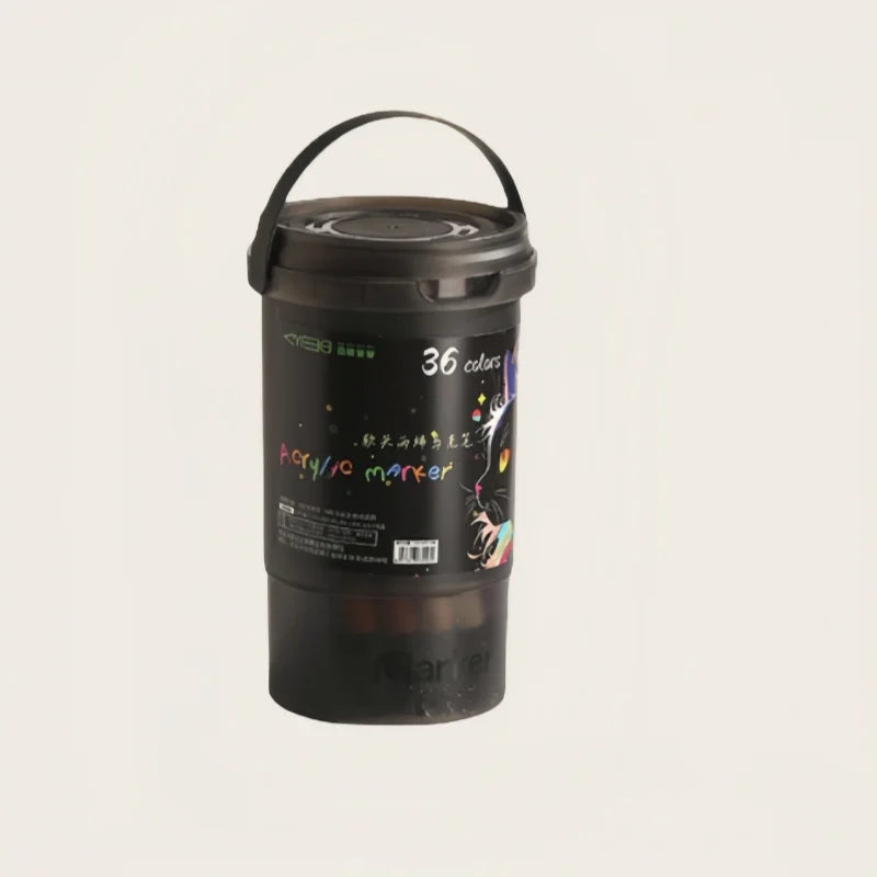 24/36/48/60/80/120 Bucket-cap Soft-Head Acrylic Marker Pen - Specially Designed for Students in Art Class, with Strong Coverage.