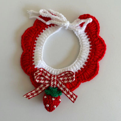 Christmas Pet Collars Cat Dog Christmas Decorations Pet Lace knitting Necklaces Wool Scarf New Year Gift Cat Puppy Accessories
