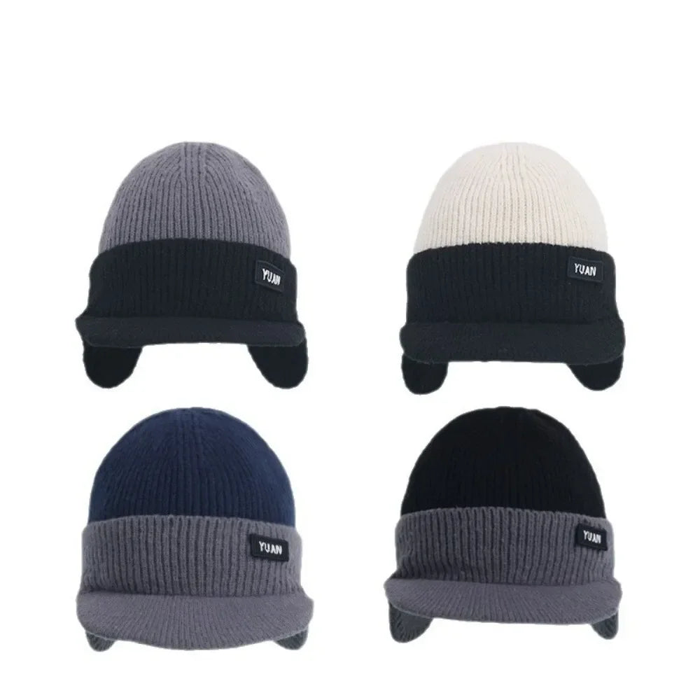 Winter Thermal Knitted Baseball Cap Thickened Ear Protection Warm Hat Windproof Men Women Outdoor Sports Running Hiking Beanie