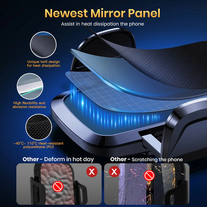 TOPK Car Phone Mount Holder, 3-Point Support 360° Rotating Extended Arm Metal Hook Superior Stability Phone Holder for Car Cars