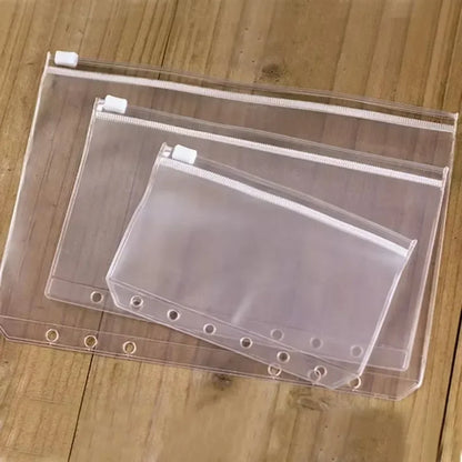 10Pcs  A5 A6 A7 Binder Pocket Binder Zipper Folders for 6 Ring Notebook Divider Page Waterproof PVC Leaf Document Filing Bag