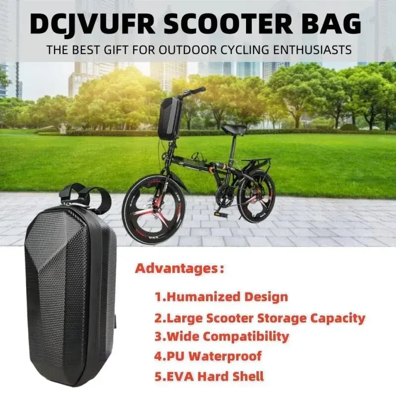 Waterproof E-Bike Front Bag 5L Big Capacity Scooter Tube Bag Wear-resistant Hard Shell Bicycle Storage Bag Bike Accessories