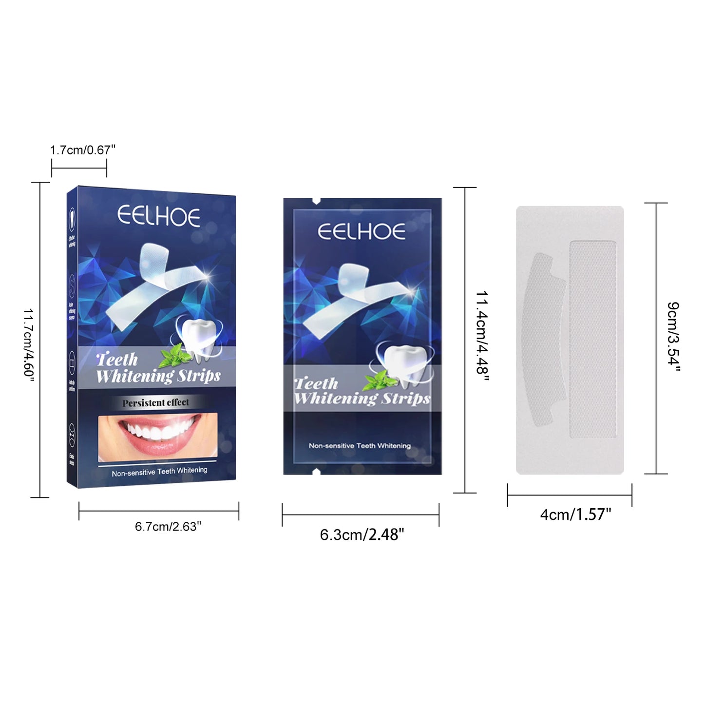 Teeth W-hitening Stickers Mint W-hite Teeth Gel Tooth W-hitener Strips Teeth Yellow Smoke Stains Tea Stains Oral Hygiene Care