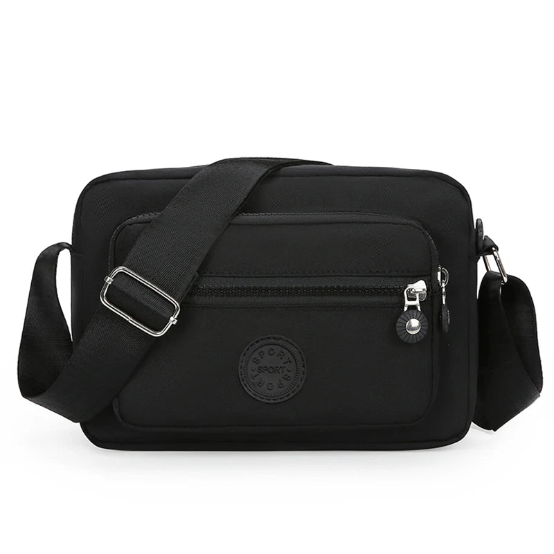 Women's solid color multi-pocket crossbody bag, multi-functional shoulder bag, trendy same-color business bag