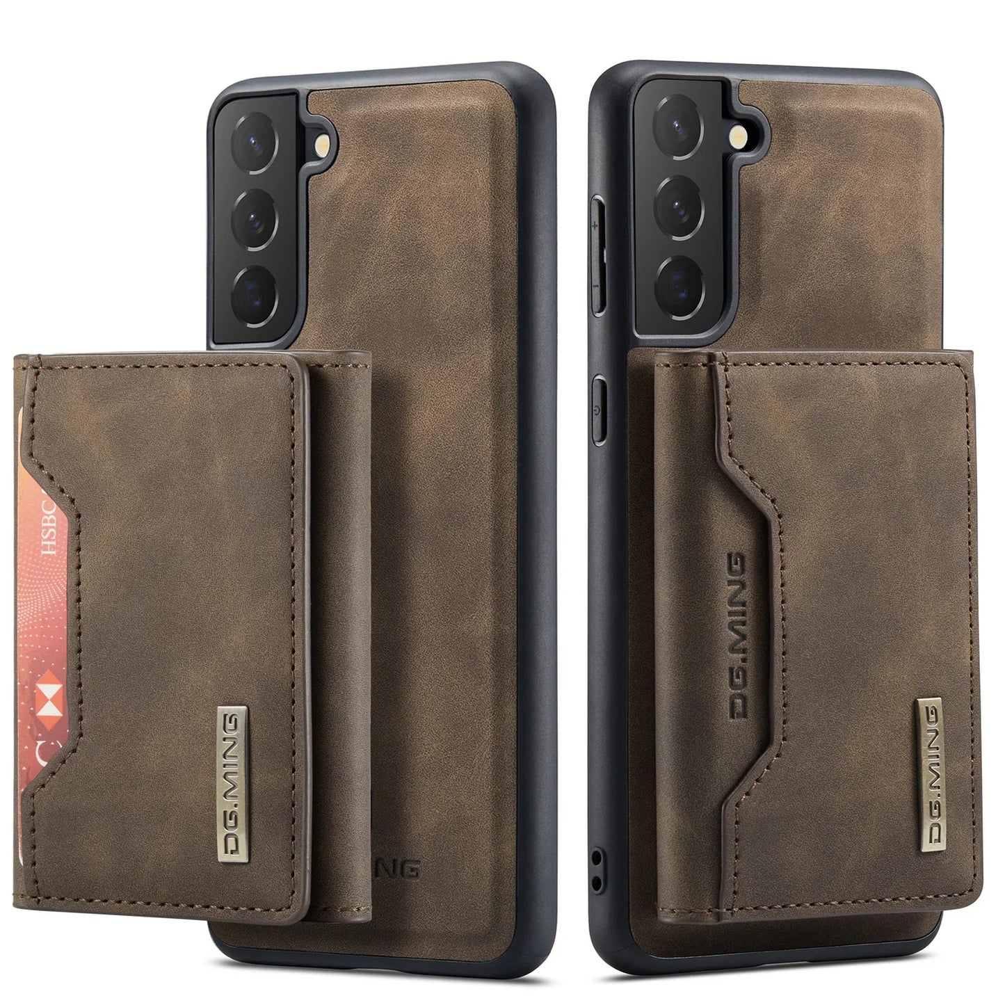 DG.MING Magnetic Detachable PU Leather Wallet Case for Samsung Galaxy S23 Ultra S22 S21 S20 FE A52 A52S A12 A54 A14 Note20 Ultra