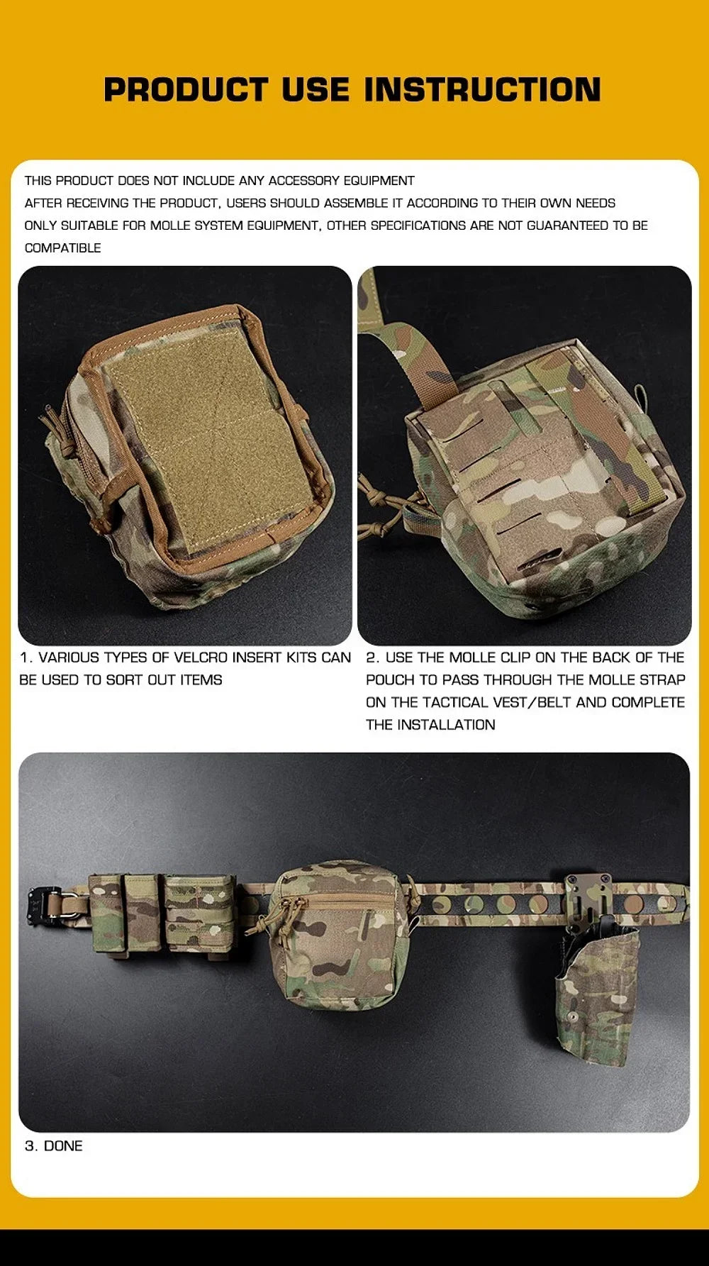 Tactical Molle Pouch Admin GP Pouches Small Utility EDC Bag for Tactical Belt and Molle Vest Storage Bag Hunting Bag