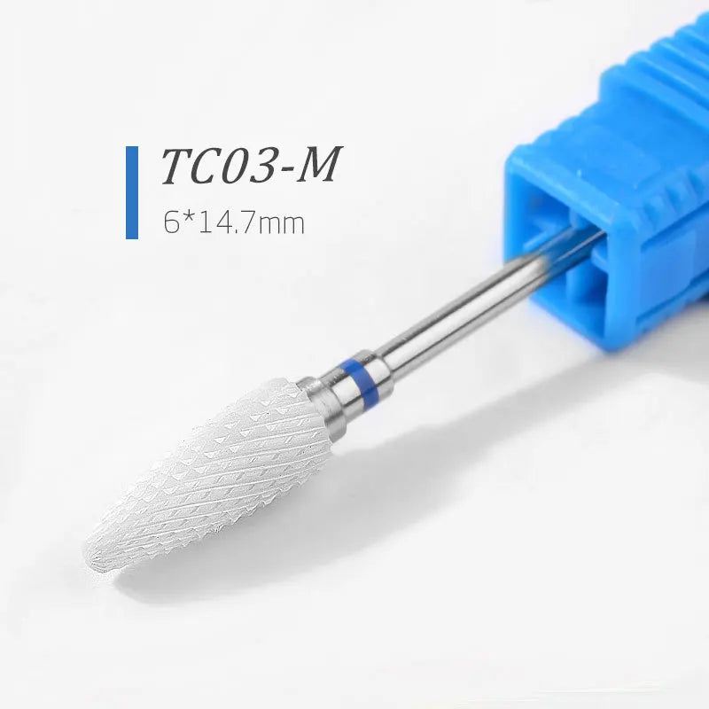 1/5pcs Ceramic Nail Drill Bits Milling Cutter Nail Files Grinding Head Electric Pedicure Manicure Polish Cuticle Clean Nail Tool