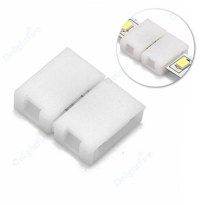 10pcs Solderless LED Strip Connector 2 4 5 pin 10mm 8mm L/T Type Unwired Gapless Terminal Extension For SMD 5050 2835 LED Strip