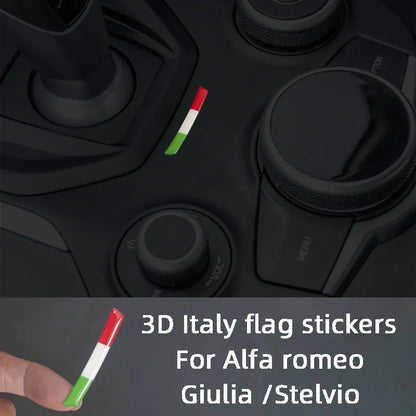 Gear Shift Panel 3D Italy National Flag Decoration Car Stickers For Alfa Romeo Giulia Stelvio Interior Accessories Trim