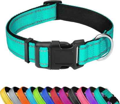 Dog Collar Adjustable Soft Neoprene Padded Nylon Pet Collars with Buckle for Medium Dogs Puppy Walking Necklace Harness Necklace