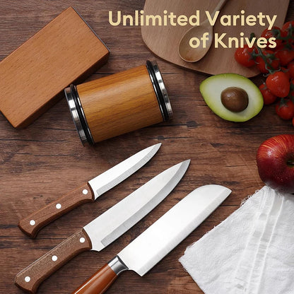 Rolling Knife Sharpener Magnetic Knife Holder Diamond Sharpening Stone Kit with 15 and 20 Degrees Angle Roller Kitchen Accessory