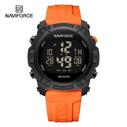 NAVIFORCE Brand Original Men Fashion Watch Water Resistant Personality Wristwatches Luxury Silicone Strap Electronic Clock 2024