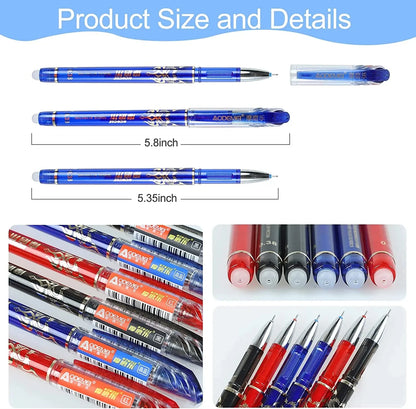 Erasable Gel Pen Set Ballpoint Pens Rod 0.5mm Refills Muti-Colors Ink Washable Handle Stationery School Office Writing Supplies