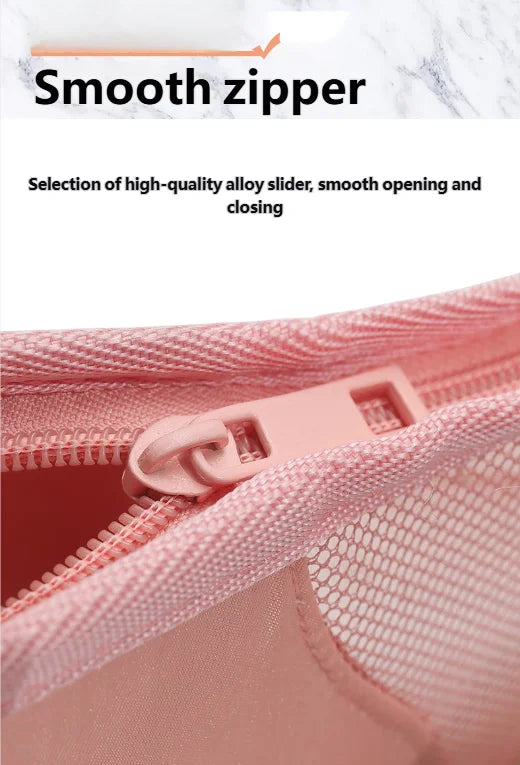 HOMEFISH 1 Pc Stand Cosmetic Bag for Women Clear Zipper Makeup Bag Travel Female Makeup Brush Holder Organizer Toiletry Bag
