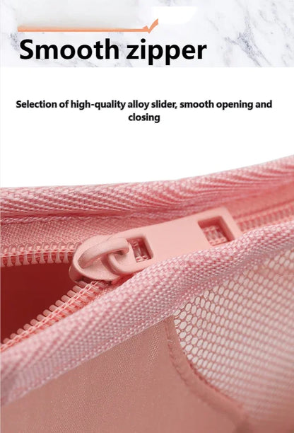 HOMEFISH 1 Pc Stand Cosmetic Bag for Women Clear Zipper Makeup Bag Travel Female Makeup Brush Holder Organizer Toiletry Bag