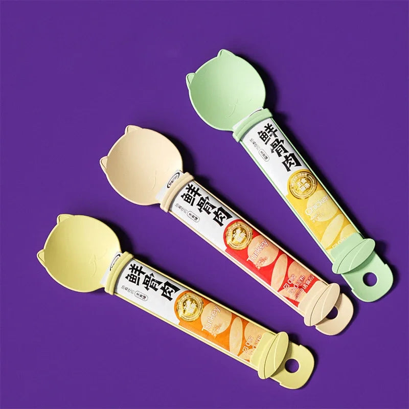 2PCs Cat Strip Squeeze Spoon Cat Strip Feeder for Lickable Wet Cat Treats Pet Liquid Snack Feeding Tool Cat Feeder Pet Supplies