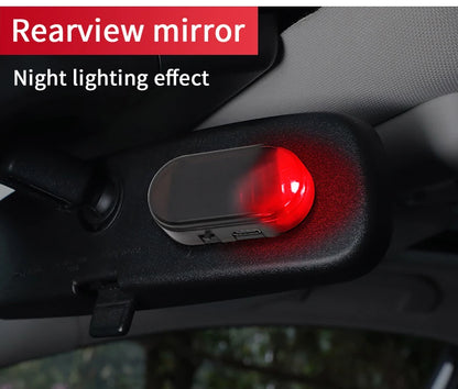 1pc Car Fake Security Light Solar Powered Simulated Dummy Alarm Wireless Warning Anti-Theft Caution Lamp LED Flashing Lights