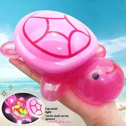 1PC Night Glow Large Turtle+Mini Luminous Turtles Figurines Resin Craft Glowing Turtle Storage Ornament Landscape Desktop