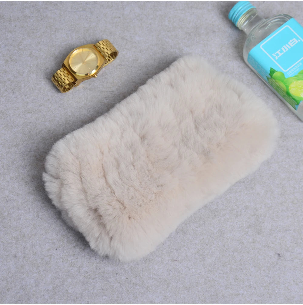 Women Handmade Stretch 100% Real Rabbit Fur Scarf Knit Genuine Rex Rabbit Fur Headbands Girls Natural Rabbit Fur Ring Scarves