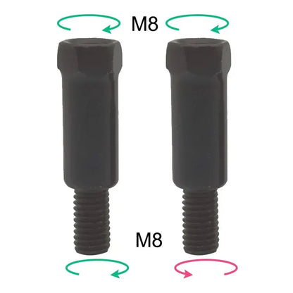 1 Pair Longer Black Silver Motorcycle Rear Mirror Adapters M8 8mm Clockwise Anti-clockwise Right Left Hand Thread Changing Screw