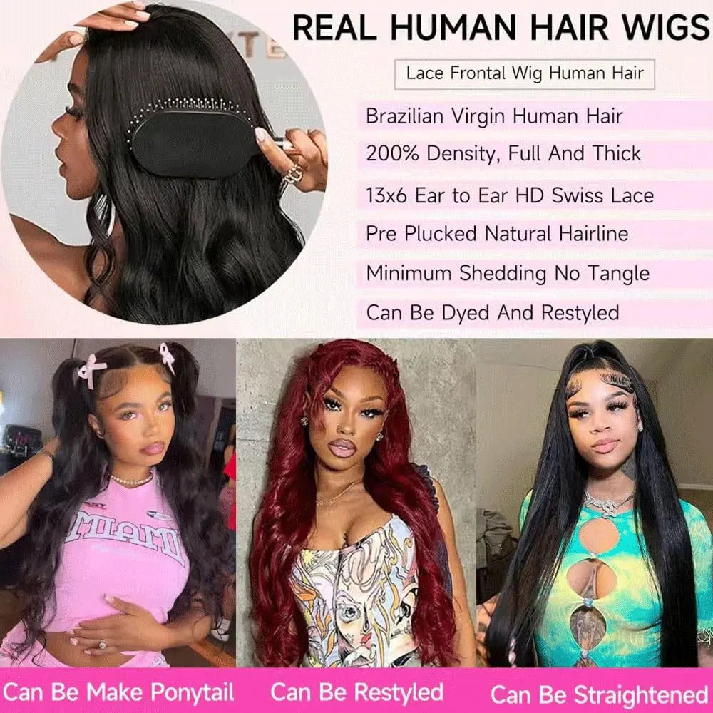 40 42 Inch 250% Wear And Go Glueless Wigs Body Wave Human Hair Wigs 13x4 13X6 Wet and Wavy HD Lace Frontal Wigs For Women